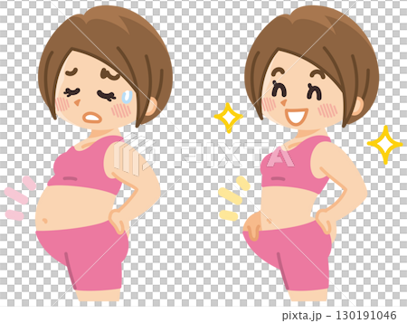 ダイエットに成功した若い女性 130191046