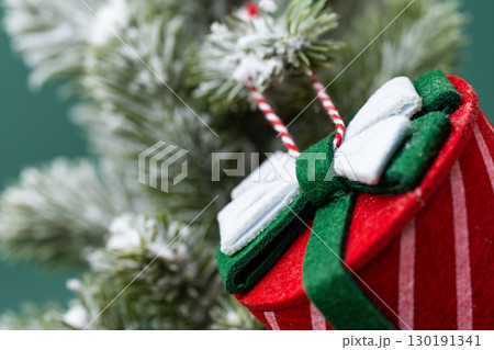 gift on a Christmas tree gift on a Christmas tree 130191341