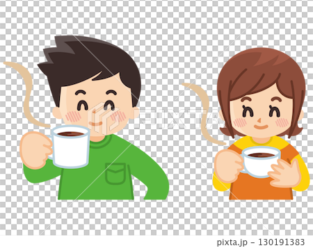 コーヒーを飲む若者 130191383