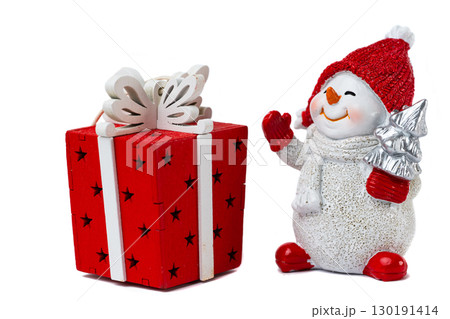 funny christmas snowman isolated funny christmas snowman isolated 130191414