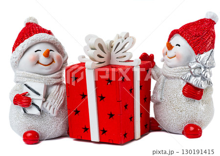 funny christmas snowman isolated funny christmas snowman isolated 130191415