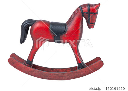red christmas wooden horse isolated red christmas wooden horse isolated 130191420
