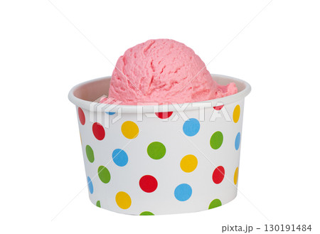 ice cream in paper cup isolated 130191484