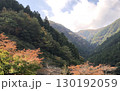 秋の山並みと紅葉 130192059
