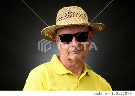 Portrait of a senior man in a vintage Harcourt style lighting Portrait of a senior man in a vintage Harcourt style lighting 130192077