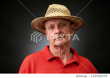 Portrait of a senior man in a vintage Harcourt style lighting Portrait of a senior man in a vintage Harcourt style lighting 130192078