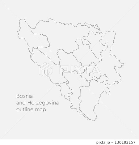 Vector map Bosnia Herzegovina divided on regions 130192157