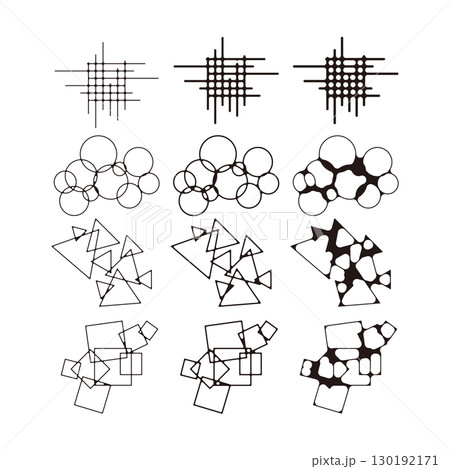 シンプルな墨だまり装飾セット 130192171