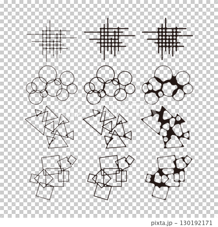 シンプルな墨だまり装飾セット 130192171