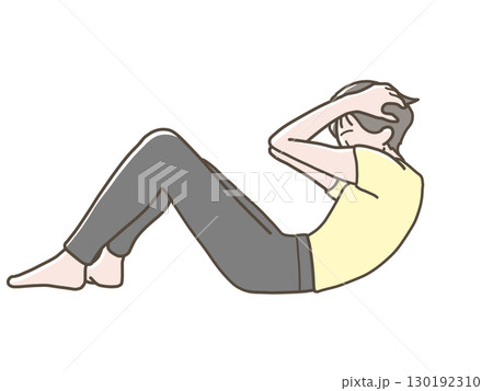 筋トレをするヨガウェア姿の女性のイラスト 筋トレをするヨガウェア姿の女性のイラスト 130192310