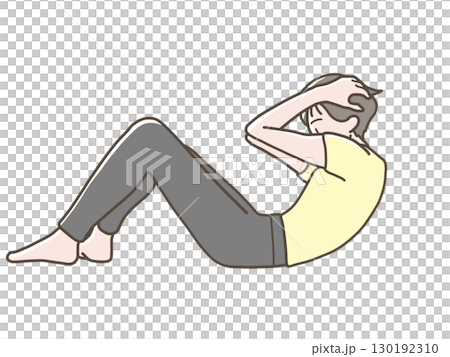 筋トレをするヨガウェア姿の女性のイラスト 筋トレをするヨガウェア姿の女性のイラスト 130192310