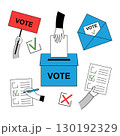 Collection of voting and election icons in flat style. 130192329