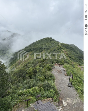 夏の谷川岳天神尾根から見た谷川岳登山道_谷川岳 130192908