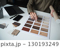 Architecture and Interior Designer man choosing interior materials. 130193249
