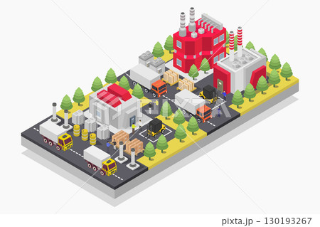 Isometric factory 130193267