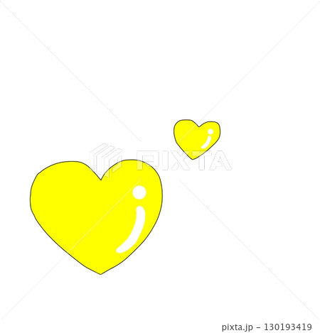 黄色い2つのハート 黄色い2つのハート 130193419