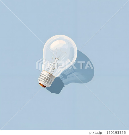 Minimalist LED Light Bulb on Blue Background 130193526