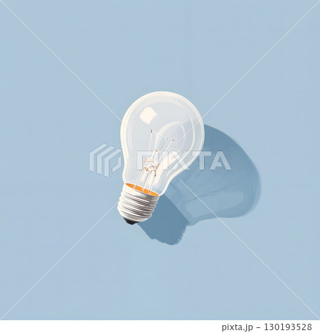 Minimalist LED Light Bulb on Blue Background 130193528