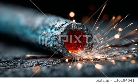 A sparkler burning down to a glowing ember 130194041