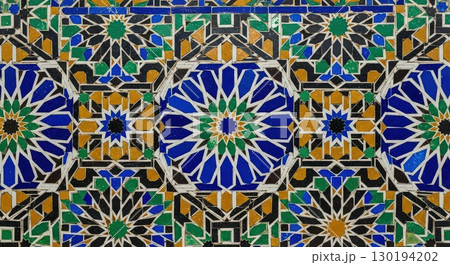 Vibrant Geometric Mosaic Pattern Ai Generated 130194202