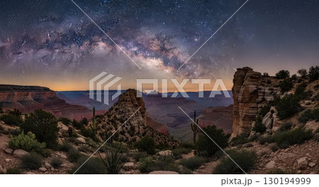 Starry Night Over the Grand Canyon - Generative Ai 130194999
