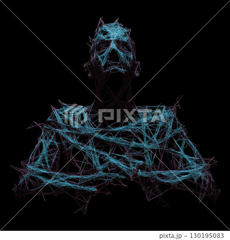 Abstract tangled wires forming human...のイラスト素材 [130195083] - PIXTA