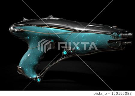 High-tech plasma rifle on black background High-tech plasma rifle on black background 130195088