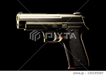 Pistol on a black background 130195097