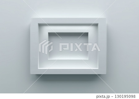 Photo frame with empty center, white background 130195098