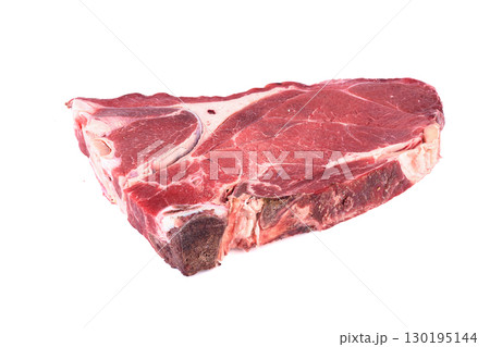Raw beef on the bone isolated on white background. 130195144