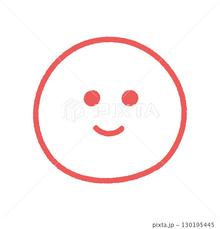 にこにこ笑っている顔の手書きの赤い絵文字 - シンプルでかわいい笑顔やLIKE・いいねのイメージ素材 にこにこ笑っている顔の手書きの赤い絵文字 - シンプルでかわいい笑顔やLIKE・いいねのイメージ素材 130195445