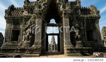 Ancient Temple Ruins With Intricate Carvings - Generative Ai 130196550
