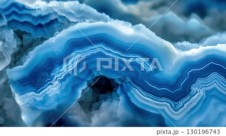 Layered Blue Crystal Onyx 130196743