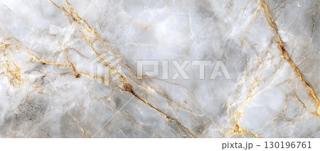 Gray Marble with Golden Veins 130196761