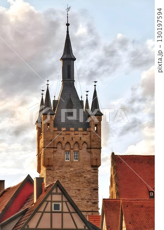 Historic Medieval Tower in a German Old Town Bad- Wimpfen 130197594