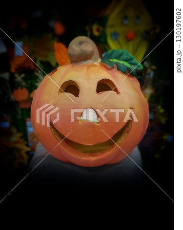 Smiling Halloween Pumpkin 130197602