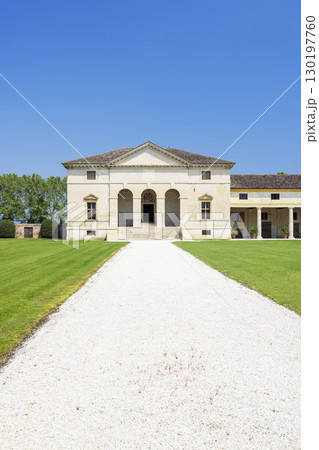 Villa Saraceno in Agugliaro, by Andrea Palladio, leading to a majestic entrance 130197760
