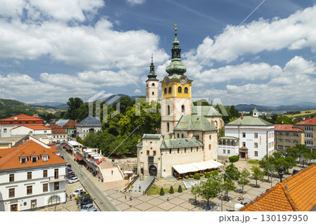 Church of the Assumption of the Virgin Mary dominating Namestie Stefana Moysesa square in Banska Bystrica, Slovakia Church of the Assumption of the Virgin Mary dominating Namestie Stefana Moysesa square in Banska Bystrica, Slovakia 130197950