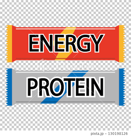 エナジーバーとプロテインバーのイラストのセット 130198126
