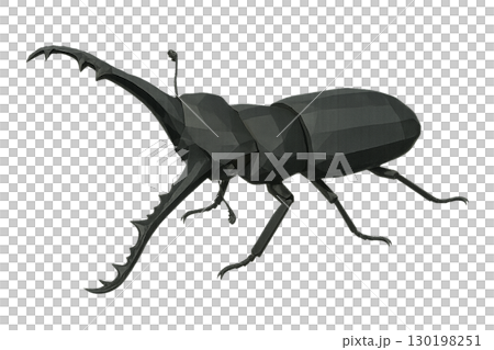 低多邊形風格長頸鹿鍬形蟲 低多邊形風格長頸鹿鍬形蟲 130198251