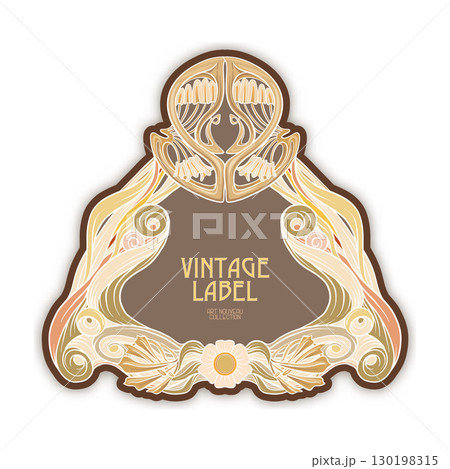 Decorative flowers and leaves in art nouveau style Decorative flowers and leaves in art nouveau style 130198315