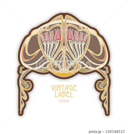 Decorative flowers and leaves in art nouveau style Decorative flowers and leaves in art nouveau style 130198317