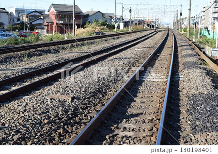 常磐線の鉄道線路 茨城県 130198401