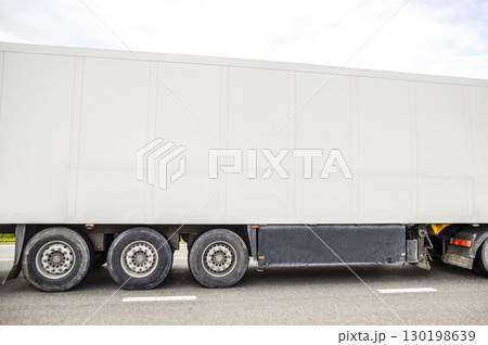 Freight vehicles on the track. Freight car. Truck. 130198639