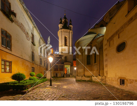 Armenian Cathedral at night in Lviv, Ukraine 130198796