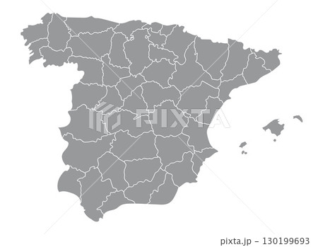 Spain regions map illustration 130199693