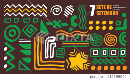 Brazil independence day geometric abstract background, 7 september brazil.Vector illustration 130199694