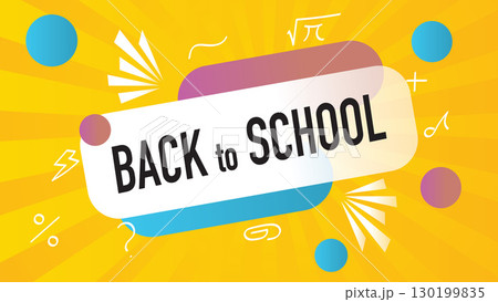 Back to School speech bubble. Banner, poster, speech bubble with text Back to School. Geometric memphis style with message back to school. Explosion burst design, speech bubble.Vector Illustration Back to School speech bubble. Banner, poster, speech bubble with text Back to School. Geometric memphis style with message back to school. Explosion burst design, speech bubble.Vector Illustration 130199835