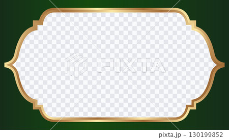 Islamic banner border with gold frame.Vector illustration. Islamic banner border with gold frame.Vector illustration. 130199852