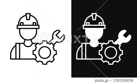 Worker icon collection for Labor Day. Vector illustration. 130199856